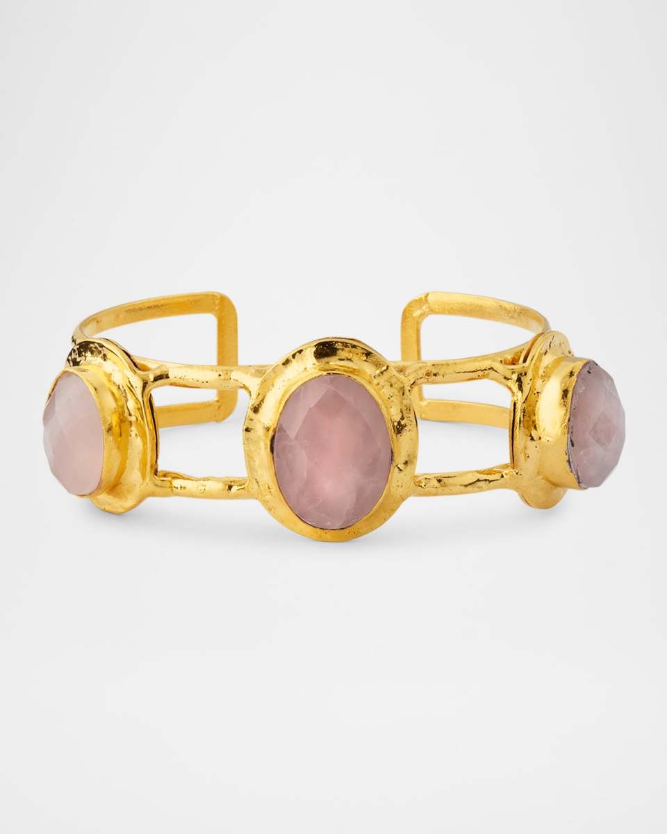 Rose Quartz Open Cuff Bracelet